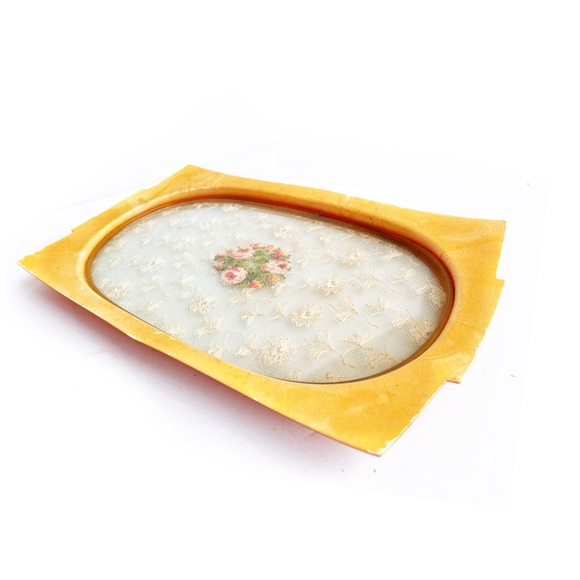 Vintage Bakelite Tray w/ Lace Encased in Glass - Picture 3 of 6